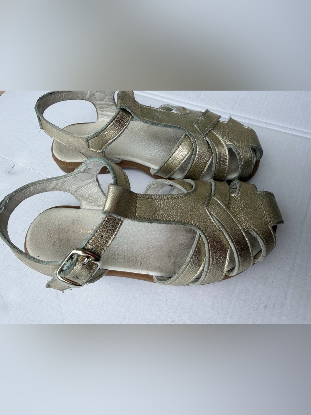 La Coqueta Sophia Sandal Metallic Gold Leather Girls Sandals | EU 25 - Picture 10 of 14